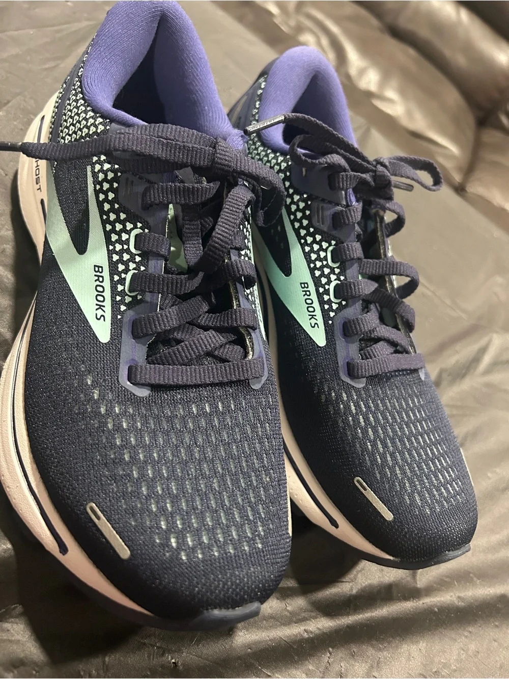 Brooks Ghost Women's Running Shoes - Navy with Mint Trim